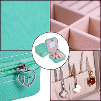 E457 Organisateur de bijoux pour femme, boîte à boucles d'oreilles et clous d'oreilles en cuir PU, couleur et taille personnalisables, emballage portable pour bijoux, boîte cadeau avec logo client