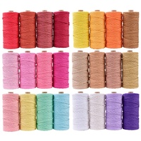 Cordon en coton cardé teint de 3 mm, fourni directement par l'usine, pour tissage textile artisanal, corde décorative, cordon de serrage