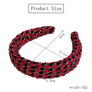 Fascia per capelli a tema <span class=keywords><strong>Halloween</strong></span> e Natale, con fiocco a cuore marrone a quadri, colore unico, per trucco, alla moda, all'ingrosso - Product Image 2