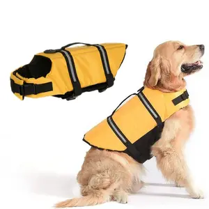 Durable Pet Safety Life Vest Dog Swimming Jacket Adjustable Dog Enhanced Buoyancy Swimsuit Surfing Suit