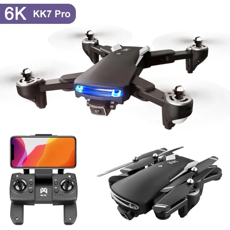 Amiqi KK7 Mini Professional Unmanned Aerial Vehicle Phantom 4 Drone Long Range Wifi Cheap Drones With 4K Dual Camera And Gps