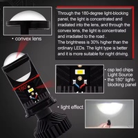 Ampoules LED Canbus Y6 Y7 Y8 Y9 pour mini projecteur de phares, 100W, super lumineuses, faisceau haut et bas, projecteur de phare LED H4