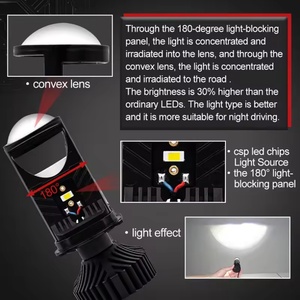 Ampoules LED Canbus Y6 Y7 Y8 Y9 pour mini projecteur de phares, 100W, super lumineuses, faisceau haut et bas, projecteur de phare LED H4 - Product Image 2
