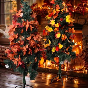 Hojas de Arce Rojo Artificiales de PVC de Alta Gama, Simulación de Ratán Plástico para Decoración de Ventanas, Techos y Paredes en Año Nuevo, Acción de Gracias y Navidad - Product Image 4