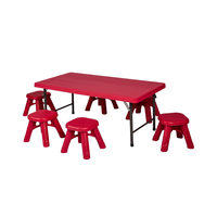 Ensemble de meubles de bureau pliables rectangulaires, table et chaise pour enfants, vente en gros, table en plastique