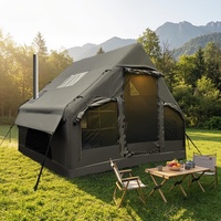 Tente de camping gonflable familiale quatre saisons, double couche, imperméable 3000 mm+, portable, pour le camping en plein air en famille