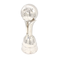 Trophée en métal argenté personnalisé pour la Ligue des Champions, conçu par un fabricant chinois, pour les matchs de football et de basketball