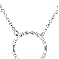 Collier Pendentif Cercle Ouvert Argenté Personnalisé, Chaîne Minimaliste, Bijou pour Femme, Cadeau, Fête