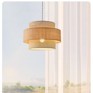 โคมไฟหวายทรงกลม E27 หลอดฟลูออเรสเซนต์ สำหรับร้านอาหาร ห้องน้ำชาเซน ห้องนอน - Product Image 3