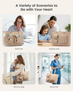 Sac fourre-tout élégant résistant à l'eau avec plusieurs compartiments pour ordinateur portable, logo personnalisé, couleur personnalisée, sac à main grande capacité pour femme, été - Product Image 6