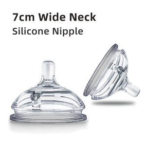 Prodotti per Neonati di Grado Alimentare, Tettarella per Biberon con Collo Largo 7cm, Due <span class=keywords><strong>Pezzi</strong></span>, Tettarella in Silicone Anti-Colica per l'Allattamento - Product Image 2