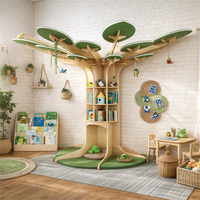 COMPANY - Muebles Preescolares Montessori Profesionales, Estantería de Madera con Forma de Árbol para Rincón de Lectura Preescolar, Biblioteca de Jardín de Infancia