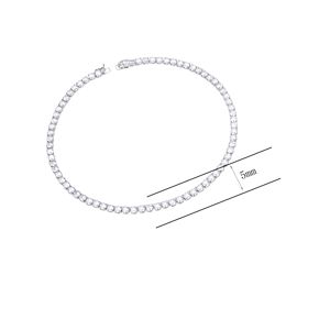 Kirin Collier chaîne de tennis de luxe pour femme en argent sterling 925 4mm zircon cubique bleu Style tendance pour l'engagement avec des <span class=keywords><strong>étincelles</strong></span> - Product Image 6