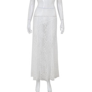 กระโปรงแมกซี่ลูกไม้สีขาวสำหรับผู้หญิงกระโปรงคลุมบิกินี่ชายหาดผ้าโปร่งเซ็กซี่กระโปรงทรงหลวมเอวสูงแบบลำลองสำหรับฤดูร้อน2024วันหยุด - Product Image 4