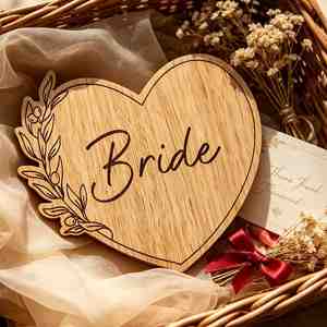 Posavasos de Madera Grabado con Láser, Nombre Personalizado, Recuerdo de Boda Duradero para Despedida de Soltera, Cumpleaños, Día de San Valentín - Product Image 2