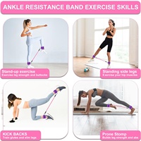 Venta al por mayor de alta calidad Yoga resistencia tubo entrenamiento goma elástica TPES Material botín tobillo resistencia bandas con puños