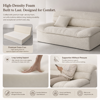 Vakuumverpacktes Komprimiertes Schaumstoff-Sofa mit Tufting, Modulares Geradliniges Design für Apartments, Wohnzimmer-Bodensitzgelegenheit, Möbel für Kleine Räume