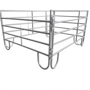 Panneau de clôture de sécurité robuste en acier galvanisé inoxydable de 6 pieds, étanche, pour bétail, portail portable pour enclos à bovins et moutons - Product Image 1