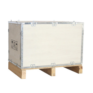 Caja de Madera Desmontable 110x112x12, Madera Natural, Correas de Acero, Libre de Fumigación, Caja de Embalaje para Logística - Product Image 4