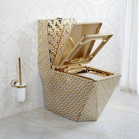 Atch — accessoires de salle de bain diamant doré, ensemble d'une pièce japonais en céramique pour décoration de toilette