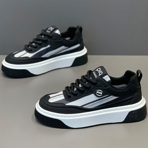 Baskets blanches pour femme, nouvelle collection été 2026, style plateforme à talon épais, chaussures pour femme pour tenue décontractée et sportive - Product Image 3