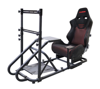 Cockpit de simulateur de course - Siège de course universel noir/rouge