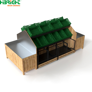 Étagère de présentation double face pour produits frais, robuste, en acier inoxydable, avec panneaux grillagés pour la commercialisation des fruits et légumes - Product Image 5