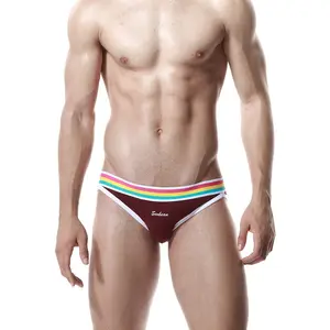 The latest men's underwear stripe underwear cotton comfortable briefs factory wholesale price underwear boxers