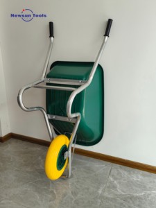 <span class=keywords><strong>Brouette</strong></span> de chantier NS Factory de haute qualité, adaptée à l'Europe, modèle WB6414, avec cadre en acier entièrement galvanisé et bac en plastique pour usage en jardinage - Product Image 2