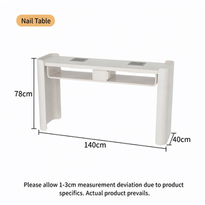 Ensemble table et chaise de style crème pour salon de manucure avec collecteur de poussière intégré et station de manucure avec prise électrique - Product Image 5