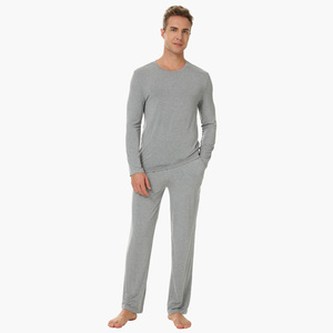 ชุดนอนผู้ชายผ้าไผ่นุ่ม แขนยาว กางเกงขายาว ชุดนอน 2 ชิ้น ชุดนอนลำลองสำหรับผู้ชาย - Product Image 2