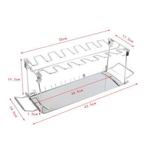 أدوات BBQ ، حامل معدني ، طوله 14 فتحة, حامل معدني لأقماع اللحوم والبقار ، مع مقلاة قابلة للطي ، حامل لأقماع الدجاج المحمص ، حامل لأقماع اللحوم ، وعاء شواء من 14 قطعة ، معدن مطابق للحشو ، مع طاسة من المعدن ، مع طاقية على شكل جرس لحم البقر ، مع طاسة من الفولاذ المقاوم للصدأ - Product Image 5