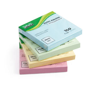 LEBEZ - Bloc-notes 100 feuilles 7,5x7,5 couleurs pastel assorties - Product Image 1