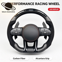 Volant en fibre de carbone pour Mercedes-Benz AMG C43 C63 E53 G63 W204 W205 W211 W212 W222 W213 W218 GLE GLS  Suede LED Racing