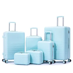 Hot Sale 6 Pieces Trolley Bags Set Abs+pc Travel Luggage Set Customized Suitcase Set With Spinner Wheels Koffer Luggage