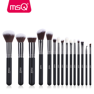Juego de brochas de maquillaje negras de pelo sintético de 15 uds, brochas de maquillaje de etiqueta privada, brochas de maquillaje al por mayor - Product Image 2