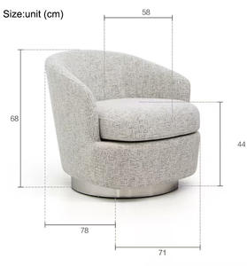 Silla de Lujo Ligera con Base de Madera Sólida, Silla de Descanso, Sillón Individual para Hogar, Hotel, Oficina, Sala de Estar, Silla Giratoria Blanca Crema - Product Image 6