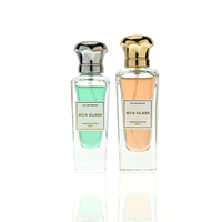 Flacon pulvérisateur de parfum de luxe transparent en gros, 50 ml, 75 ml, vide, en verre noir avec capuchon en alliage de zinc et boîte