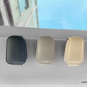 Multi-Functional Car Visor Storage <b>Clip</b> Sunglasses Holder Made of PU Leather Interior Auto Accessory Kit - Product Image 6