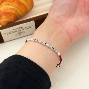S925 Sterling Silver <b>Bracelet</b> Red String Lucky Charm Couple Jewelry Everyday Wear - Product Image 3