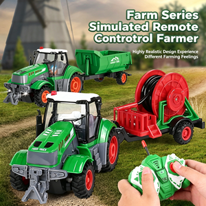 Camion de ferme RC 4x4 Yuglow 1:24 avec éclairage, benne basculante, réservoir d'eau et malaxeur – Jouets de véhicules agricoles - Product Image 1