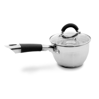 Ensemble d'ustensiles de cuisine en acier inoxydable durable personnalisé, surface polie miroir, compatible induction, couvercle en verre, métal durable