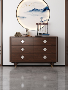 <span class=keywords><strong>Commode</strong></span> à tiroirs de style oriental 5/6/8 tiroirs en bois massif pour chambre à coucher avec poignée en coquille - Product Image 2