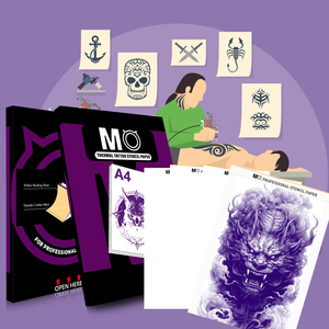 Art corporel maquillage permanent 100 feuilles/boîte <span class=keywords><strong>imprimante</strong></span> de transfert A4 MO <span class=keywords><strong>tatouage</strong></span> papier pochoir thermique - Product Image 1