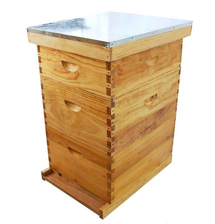 3 layers wax coated beehive waterproof style,langstroth 10 frame