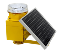 Feu d'obstruction à intensité moyenne alimenté par l'énergie solaire avec LED rouge clignotante 2000cd conforme aux normes FAA L-864 ICAO