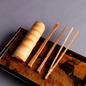 Bamboo <b>Tea</b> <b>Set</b> 4 Pieces <b>Tea</b> Scoop <b>Tea</b> Clip <b>Tea</b> Needle <b>Tea</b> Pick Portable Kung Fu <b>Tea</b> Accessories Office Travel Use - Product Image 3
