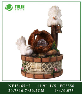 <span class=keywords><strong>Fontaine</strong></span> d'eau lumineuse d'intérieur Art Déco en résine, colibris en mouvement, étanche, pour la maison et le jardin - Product Image 4