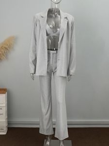 King Mcgreen Star 3 pezzi Outfit abiti da sera profondo scollo a V <span class=keywords><strong>donna</strong></span> manica lunga Blazer pantaloni con paillettes Night Club Party Set Sexy - Product Image 6