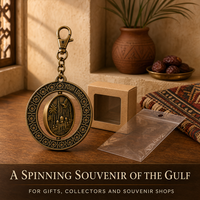 Porte-clés personnalisé en laiton tourné, pendentif métallique vintage en bronze antique avec relief 3D, souvenir de style arabe
